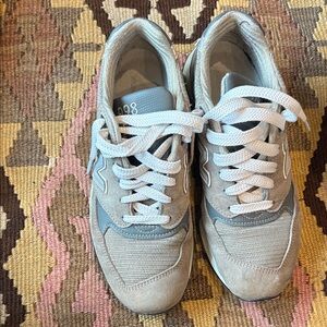 New Balance Gray and Tan 998 Sneakers